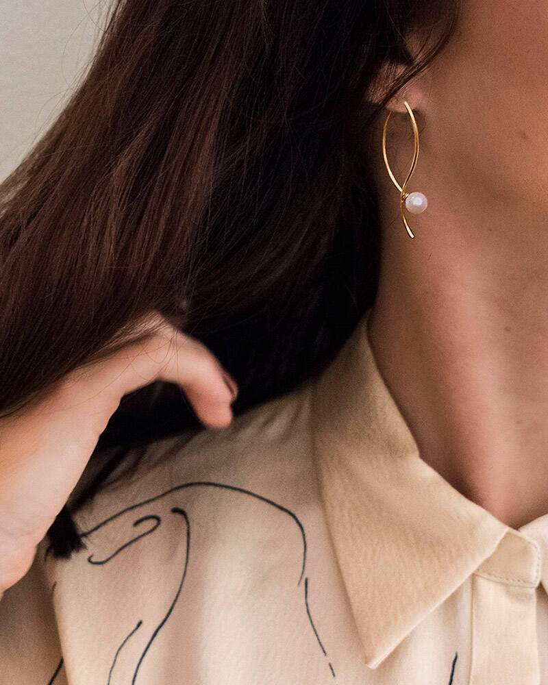 Le pearl Ohrring Gold