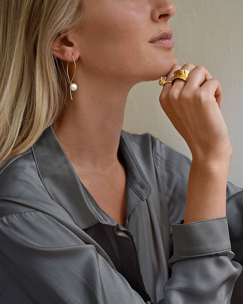 Le pearl Ohrring Gold