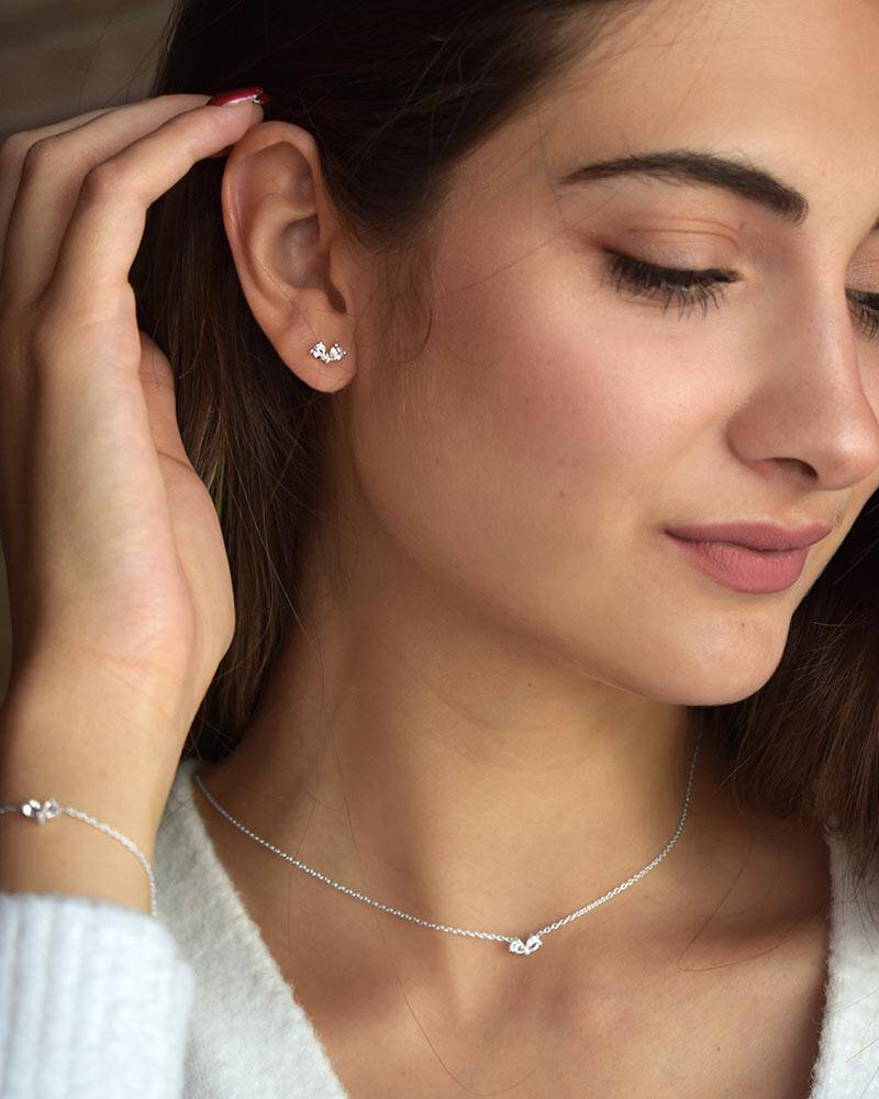 Love Heart Ohrring Silber