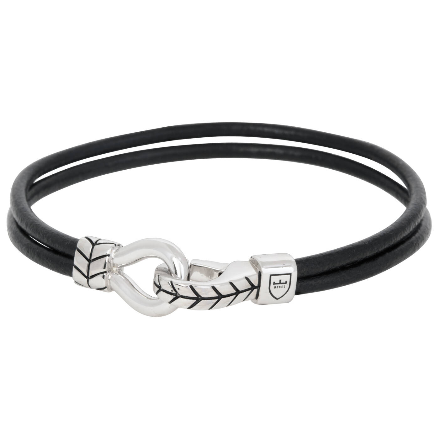 Silber/läderArmbänder svart