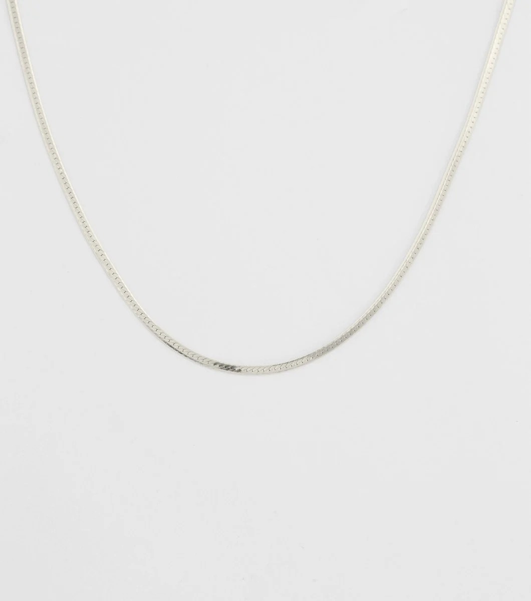 Herringbone Choker Halsketten Silber