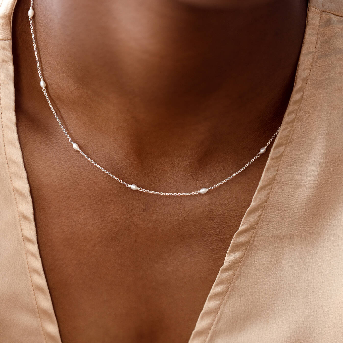 Treasure Multi Pearl Halsketten Silber