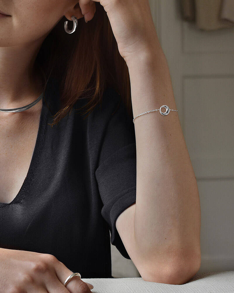 Orbit drop Armbänder Silber