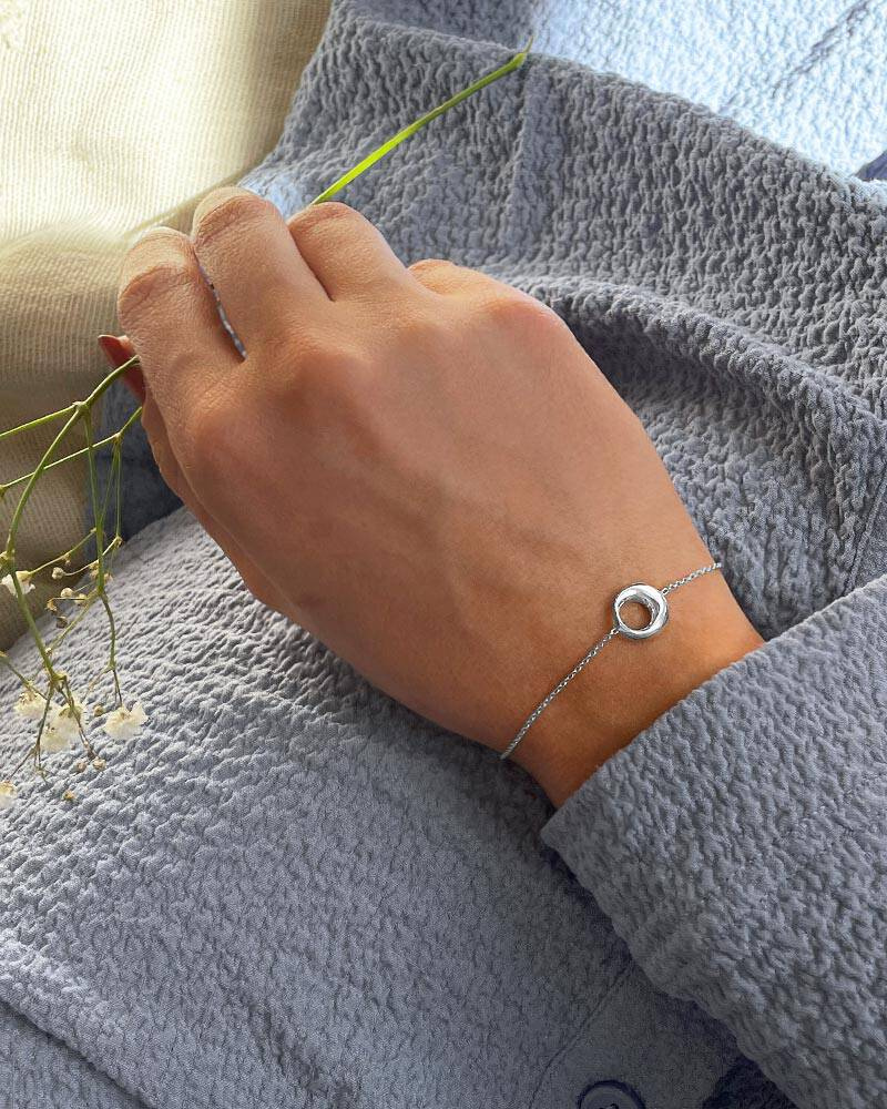 Orbit drop Armbänder Silber