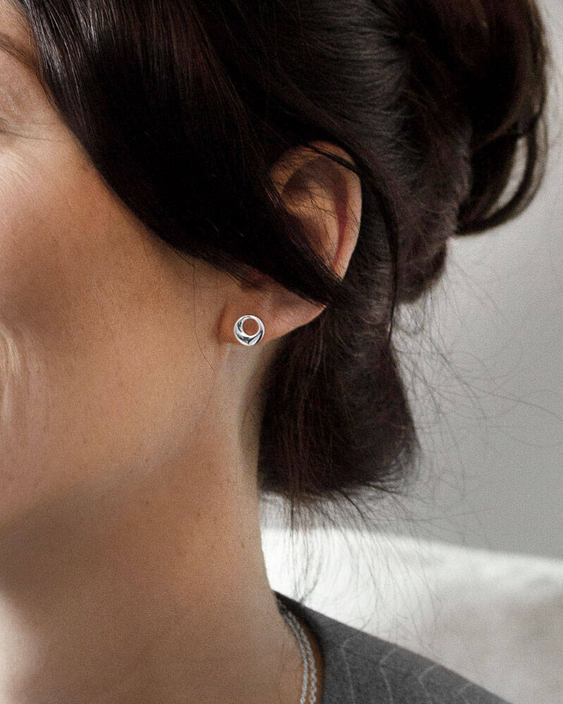 Orbit drop Ohrring Silber