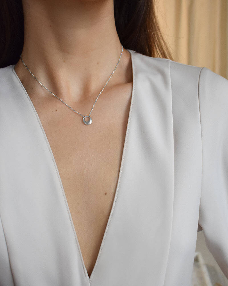 Orbit drop Halsketten Silber