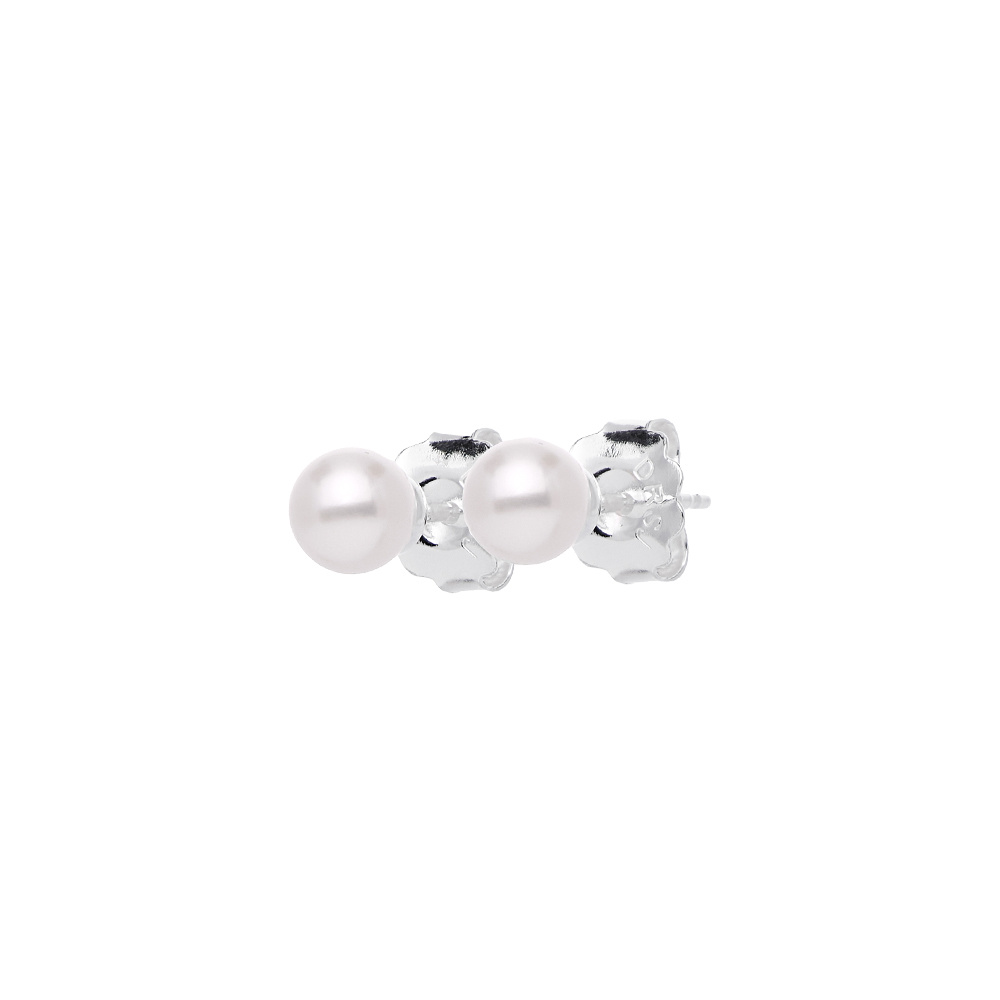 Petite Pearl single studs Silver