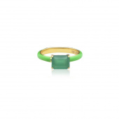 Iris enamel ring green (gold)
