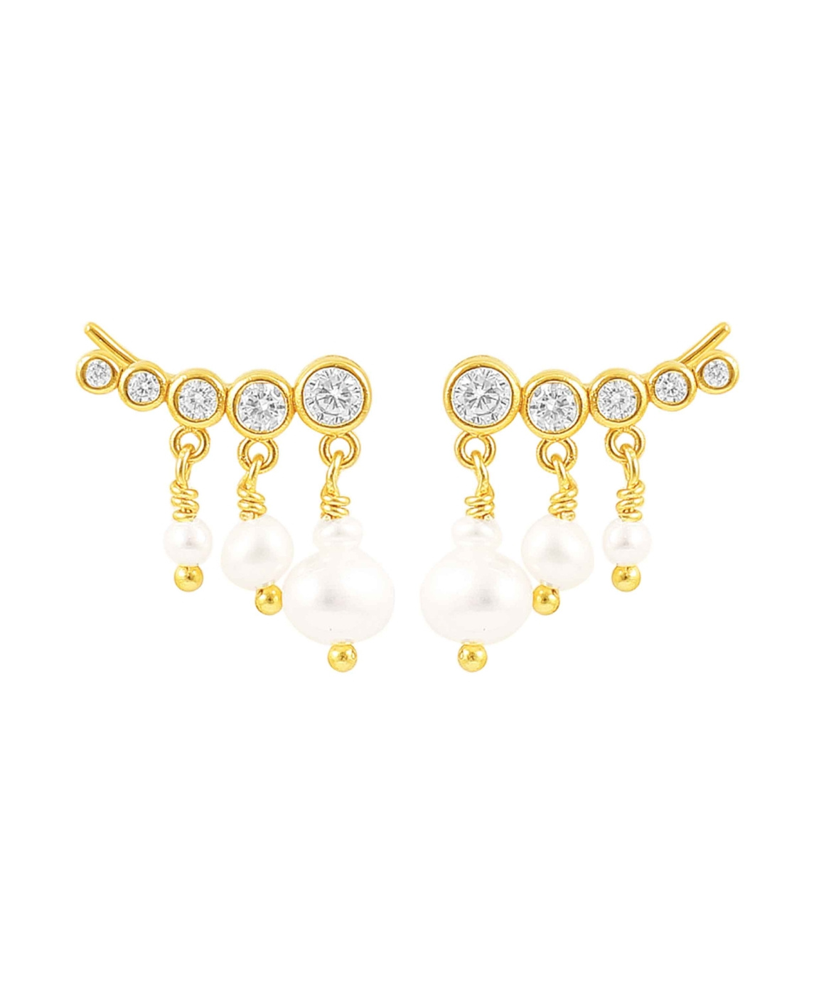 River Pearl Earrings Gold