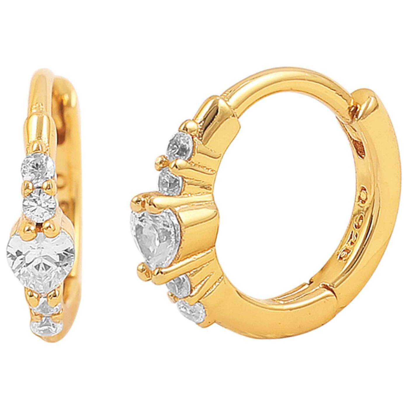 Heart hoops Ohrringe Gold