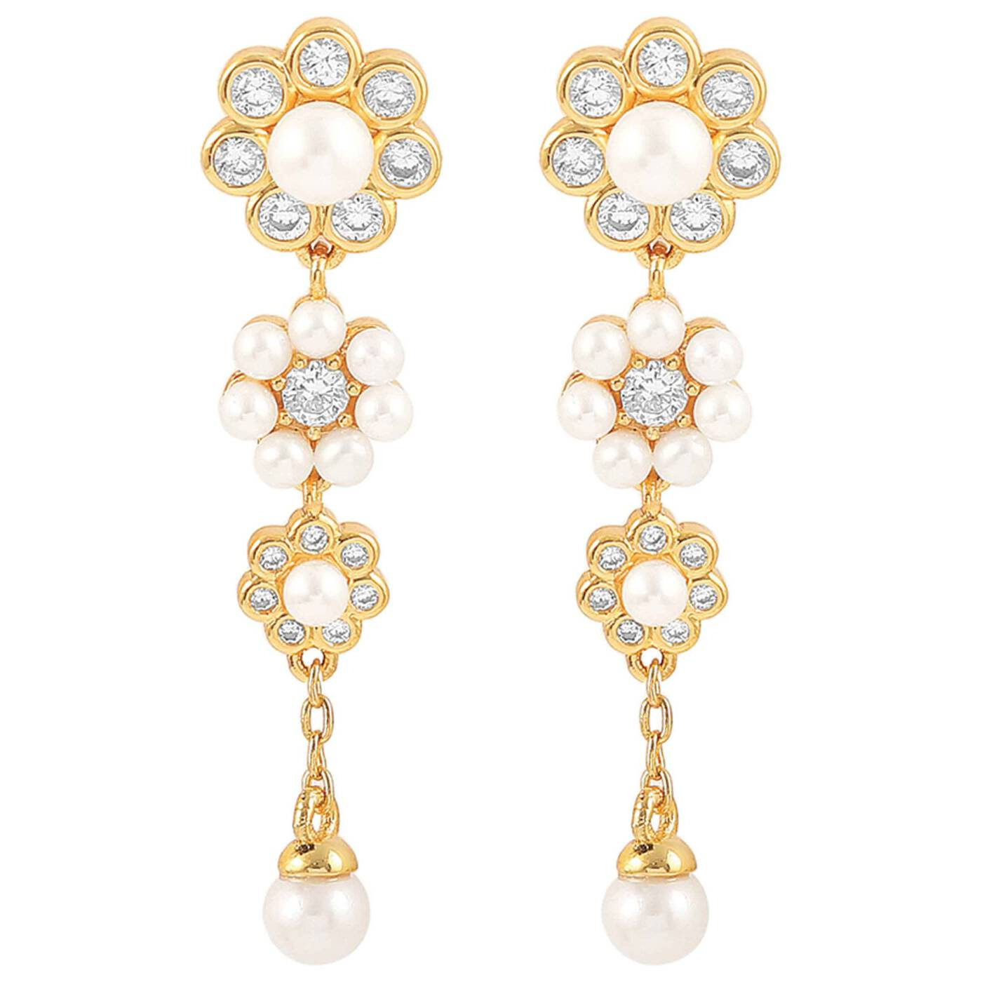 Aya tripple flower Ohrringe Gold