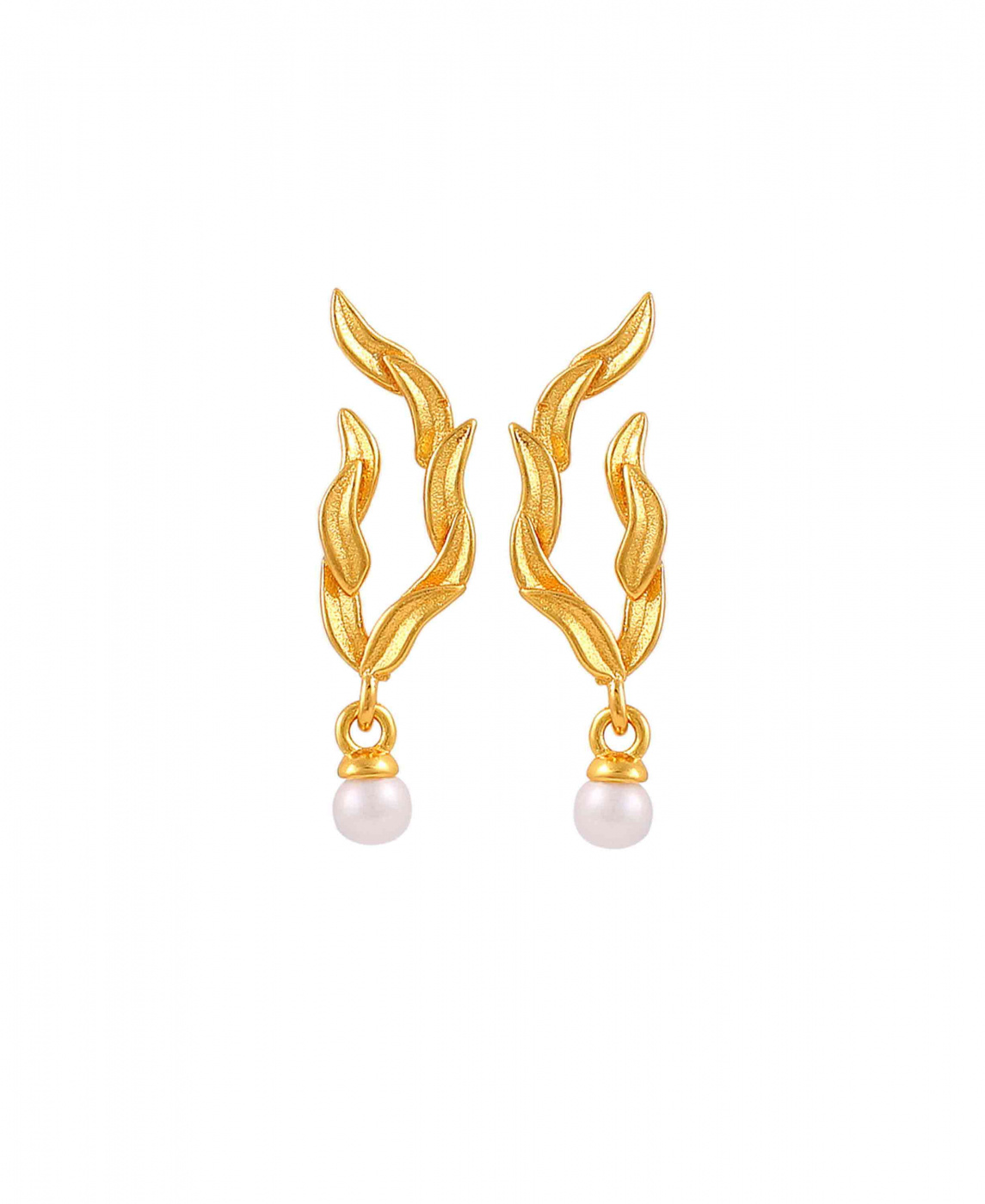 Marigold leaf Earrings Gold