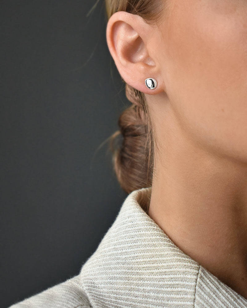 Stardust drop Ohrring polished Silber