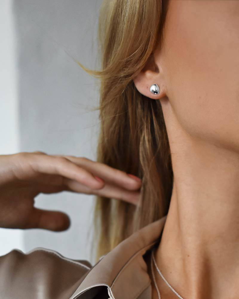 Stardust drop Ohrring polished Silber