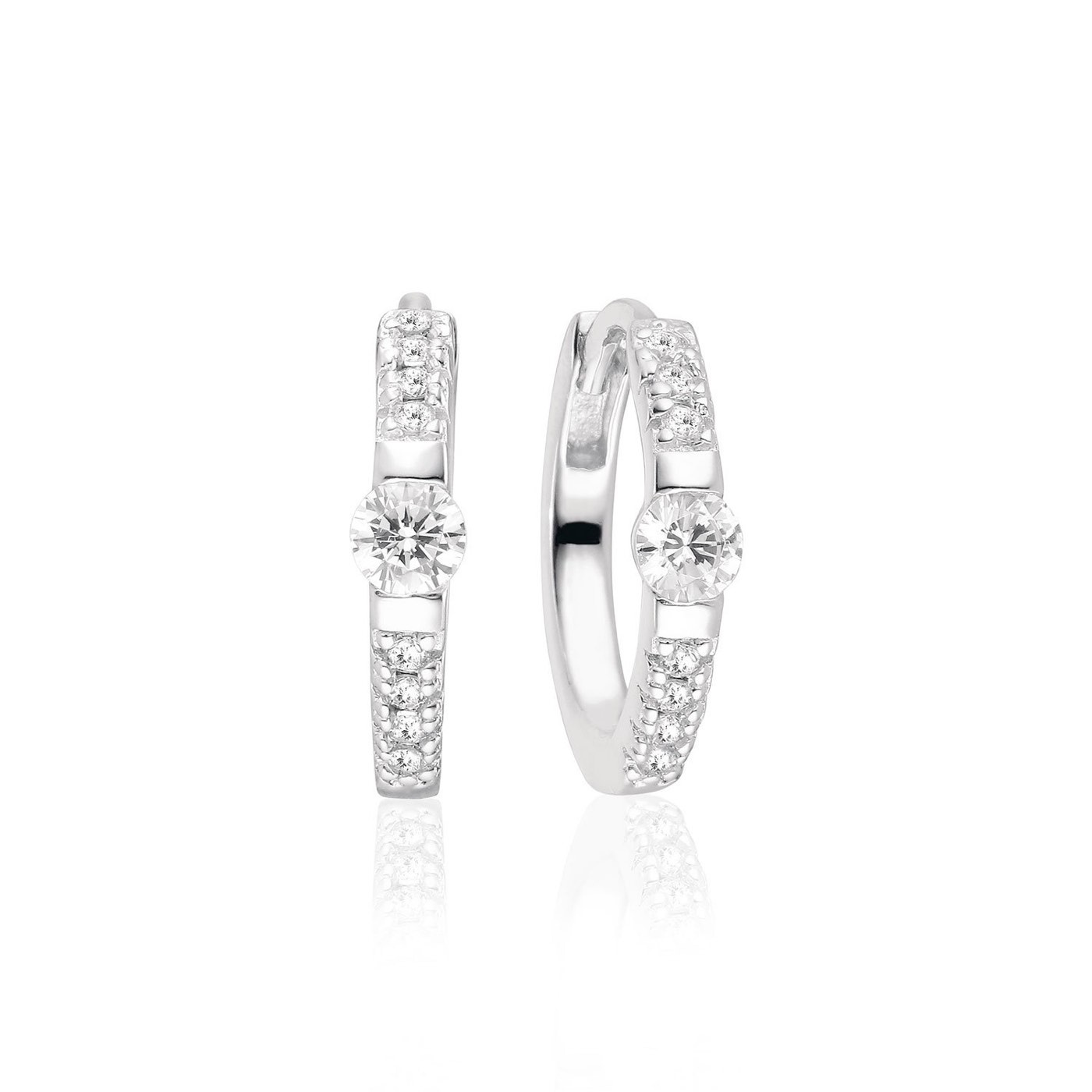 ELLERA UNO MEDIO EARring weiße Zirkoner (Silber)