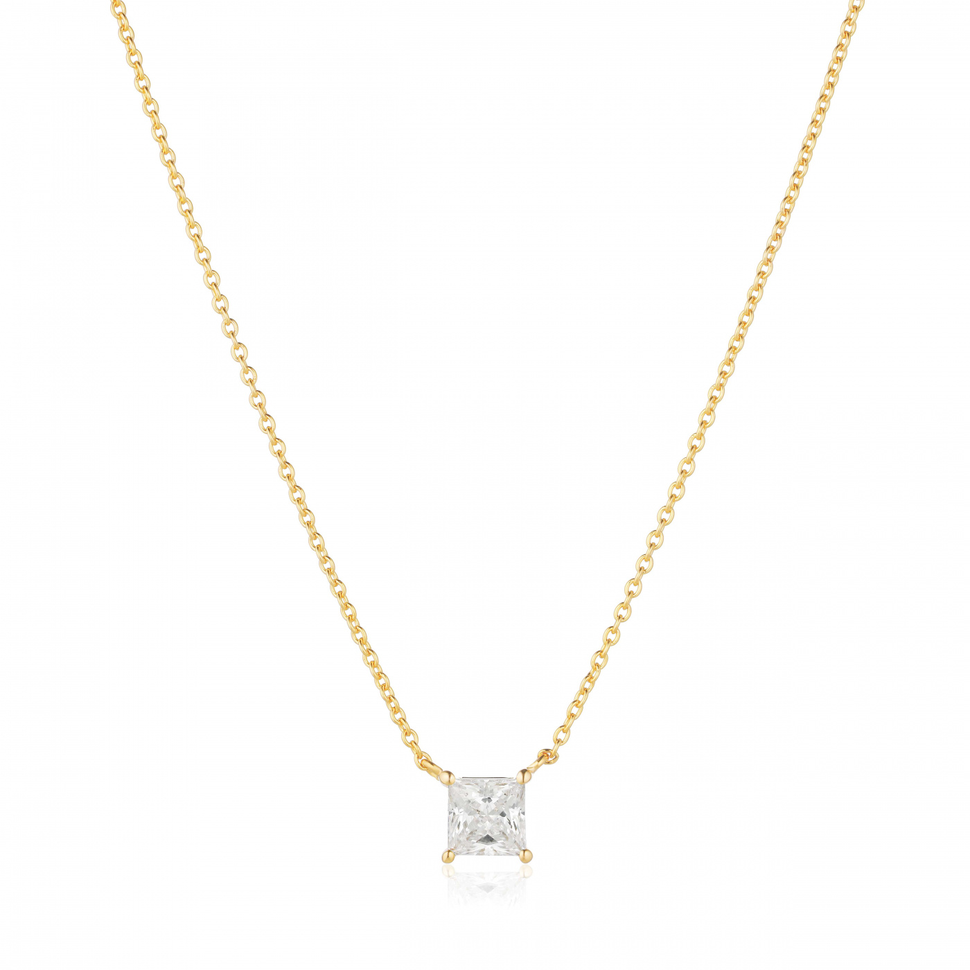 ELLERA QUADRATO Halsketten Vita Zirkoner Gold