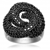 BOVALINO ring schwarze Zirkoner (Silber)