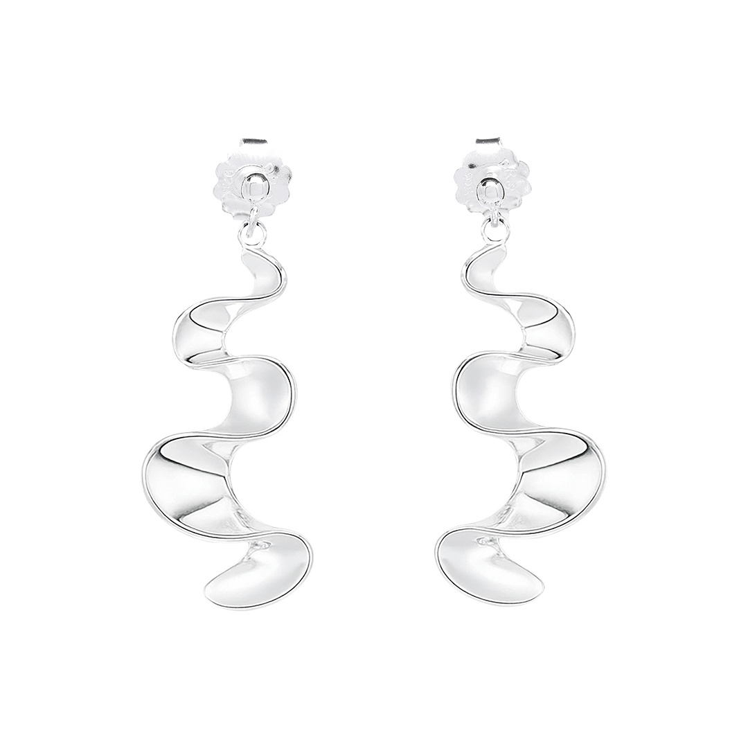 Water Flow Earrings Silver