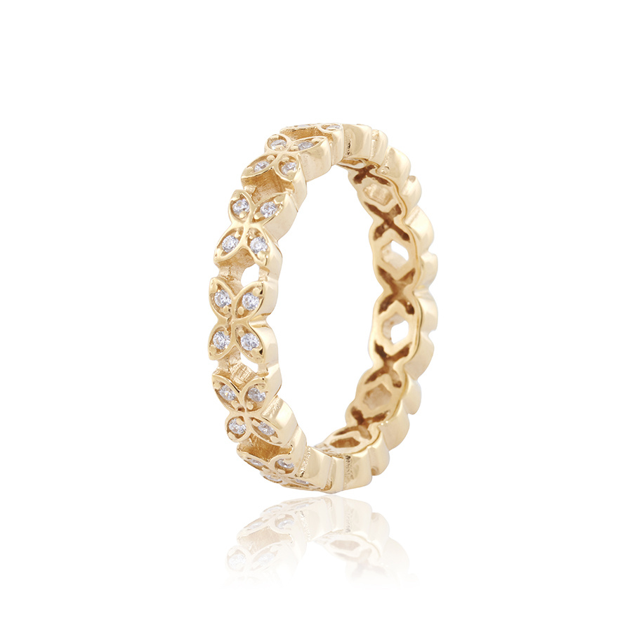Sparkling ellipse mini Ring Gold